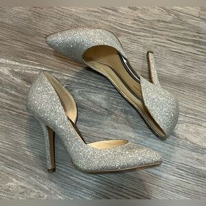 BCBG Silver Glitter High Heels